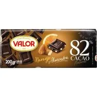 Chocolate 82% Almendra y Naranja Valor, Tableta 200 G