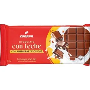 Chocolate con Leche con Almendras 150 Gr