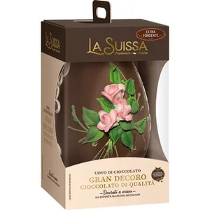 Huevo de Chocolate con Leche Gran Decoro Decorado a Mano con Sorpresa la Suissa