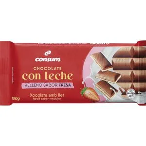 Chocolate con Leche Relleno Sabor Fresa 100 Gr