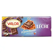 Chocolate con Leche y Macadamia Caramelizada Valor 200 G