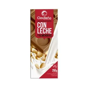 Clavileño Chocolate Extrafino Cn Leche y Almendras 200 G.