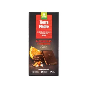 Intermón Oxfam Chocolate Negro 55% Cacao con Almendras y Naranja Ecológico Intermón Oxfam Tierra Madre 100 G.