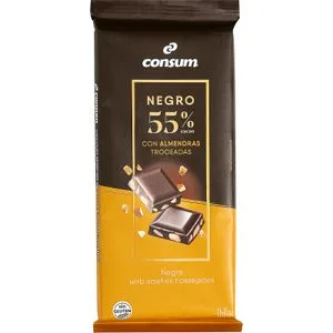 Chocolate Negro 55% con Almendra 150 Gr