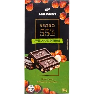 Chocolate Negro 55% con Avellanas Enteras 200 Gr