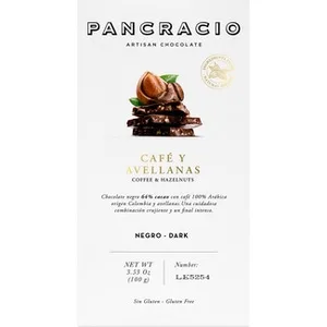 Chocolate Negro 64% con Café y Avellanas Pancracio
