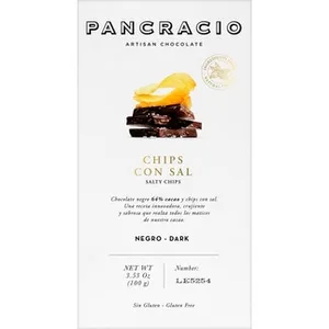 Chocolate Negro 64% con Chips de Sal sin Gluten Pancracio
