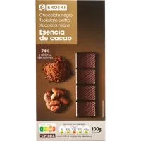 Chocolate Negro 74% Cacao Eroski, Tableta 100 G