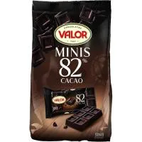 Mini Tabletas de Chocolate Negro 82% Valor, Bolsa 171 G