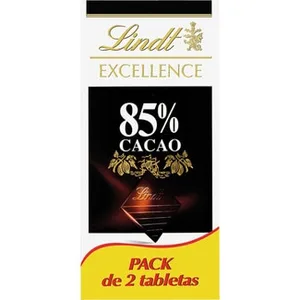 Chocolate Negro 85 % Cacao Pack 2 Tabletas Lindt Excellence