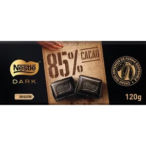 Chocolate Negro 85% Cacao sin Gluten  Nestle Dark 120 G