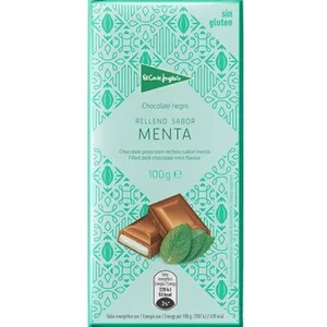 Chocolate Negro Relleno Sabor Menta sin Gluten el Corte Ingles