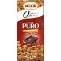 Chocolate Puro con Almendras sin Azúcar Valor, Tableta 150 G