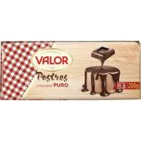 Chocolate Puro para Postre Valor, Tableta 200 G