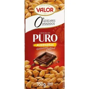 Chocolate Puro y Almendras sin Azúcar 150 Gr