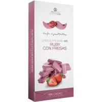 Chocolate Ruby 48% con Fresas Rafa Gorrotxategi, Caja 100 G