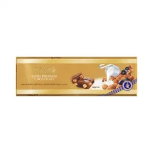 Chocolate Suizo con Leche, Pasas y Avellanas Lindt 300 G.