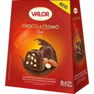 Chocolatíssimo Puro Bombones Rellenos de Praliné de Avellana con Trozos de Almendra sin Gluten Valor