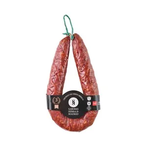 Sabores Sierra de Madrid Chorizo de Cerdo Ibérico, Elaborado sin Gluten ni Lactosa 250 G.