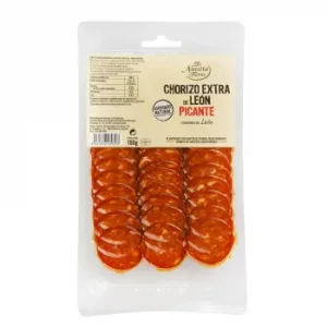 Chorizo de León Picante Loncheado de Nuestra Tierra 100 G.