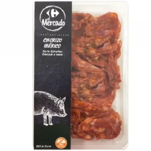 Chorizo Ibérico en Lonchas Extrafinas Carrefour el Mercado sin Gluten 100 G