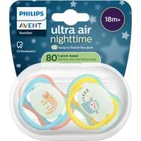 Chupete Ultra Air Nocturno +18 Meses Avent, Pack 2 Uds
