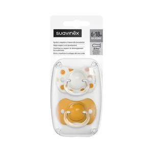 Suavinex Chupete Fisiológico con Tetina Anatómica SX Pro (más Plana y Flexible), de 6 a 18 Meses 2 Uds.