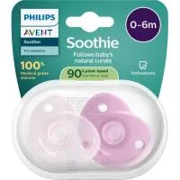 Chupete Soothie Rosa 0-6 Meses Avent, Pack 2 Uds