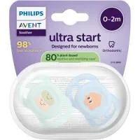 Chupete Ultra Start Cara 0-2 Meses Avent, Pack 2 Uds