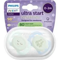 Chupete Ultra Start Sleep 0-2 Meses Avent, Pack 2 Uds