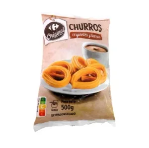 Churros Crujientes y Tiernos Ultracongelados Carrefour Original 500 G.