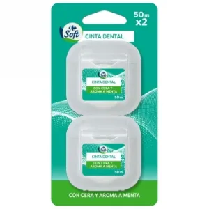 Cinta Dental Carrefour Soft Pack de 2 Unidades de 50 M.