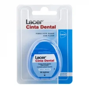 Cinta Dental Fibra Ptfe Suave con Flúor Sabor Menta Lacer 50 M.