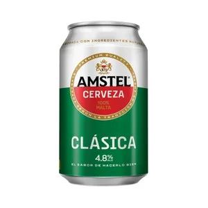 Amstel Clásica Cerveza Lata de 33 Cl. 330 ML