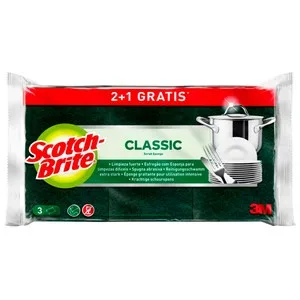 Scotch-brite Classic Estropajo de Fibra Verde para una Limpieza Fuerte 3 Uds. 2 UD