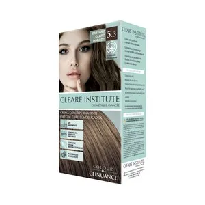 Clearé Institute Crema de Color Permanente para Cabellos Delicados, Tono 5.3 Castaño Claro Dorado Clearé Institute.