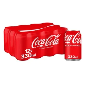 Coca Cola Refresco de Cola Sabor Original Pack 12 Unds de 330ml Lata 3960 ML