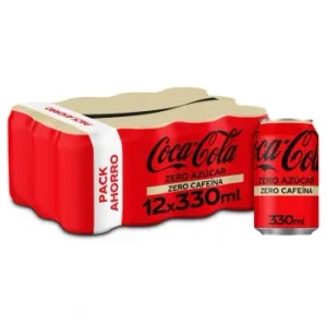 Coca Cola Zero Azúcar Zero Cafeína Pack 12 Latas 33 Cl.