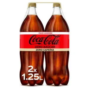Coca Cola Zero Azúcar Zero Cafeína Pack 2 Botellas 1,25 L.