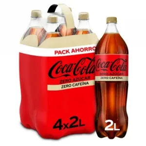 Coca Cola Zero Azúcar Zero Cafeina Pack 4 Botellas 2 L.