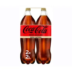 Coca Cola Zero Azúcar Zero Cafeína Refresco de Cola Pack de Botella 2x2 L. 4000 ML