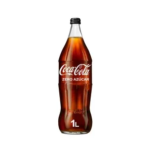 Coca Cola Zero Refresco de Cola Zero Azúcar Botella de Vidrio 1 L. 1000 ML