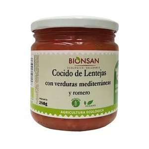 Bionsan Cocido de Lentejas con Verduras Mediterráneas y Romero Ecológico  280 G.