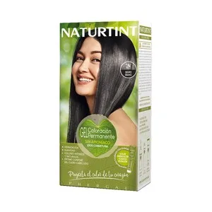 Naturtint Coloración Permanente en Gel y sin Amoníaco, Tono 1n Negro Ébano Naturtin.