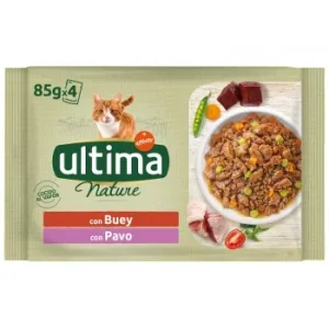 Comida Húmeda Buey y Pavo para Gato Adulto Ultima 4 X 85 G