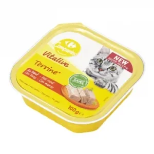 Comida Húmeda de Buey para Gato Adulto Vitalive Carrefour 100 G.