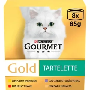 Comida Húmeda de Carne para Gato Purina Gourmet Gold Tartelette 8x85 G.