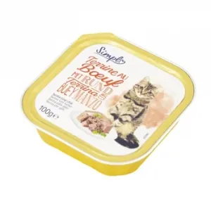 Comida Húmeda de Buey para Gato Adulto Simpl 100 G.