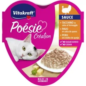 Comida Húmeda de Pavo en Salsa de Queso para Gato  Poésie Vitakraft 85 G.