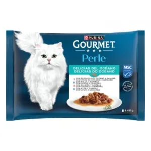 Comida Húmeda Delicias del Océano para Gato Adulto Purina Gourmet Perle 4x85 G.